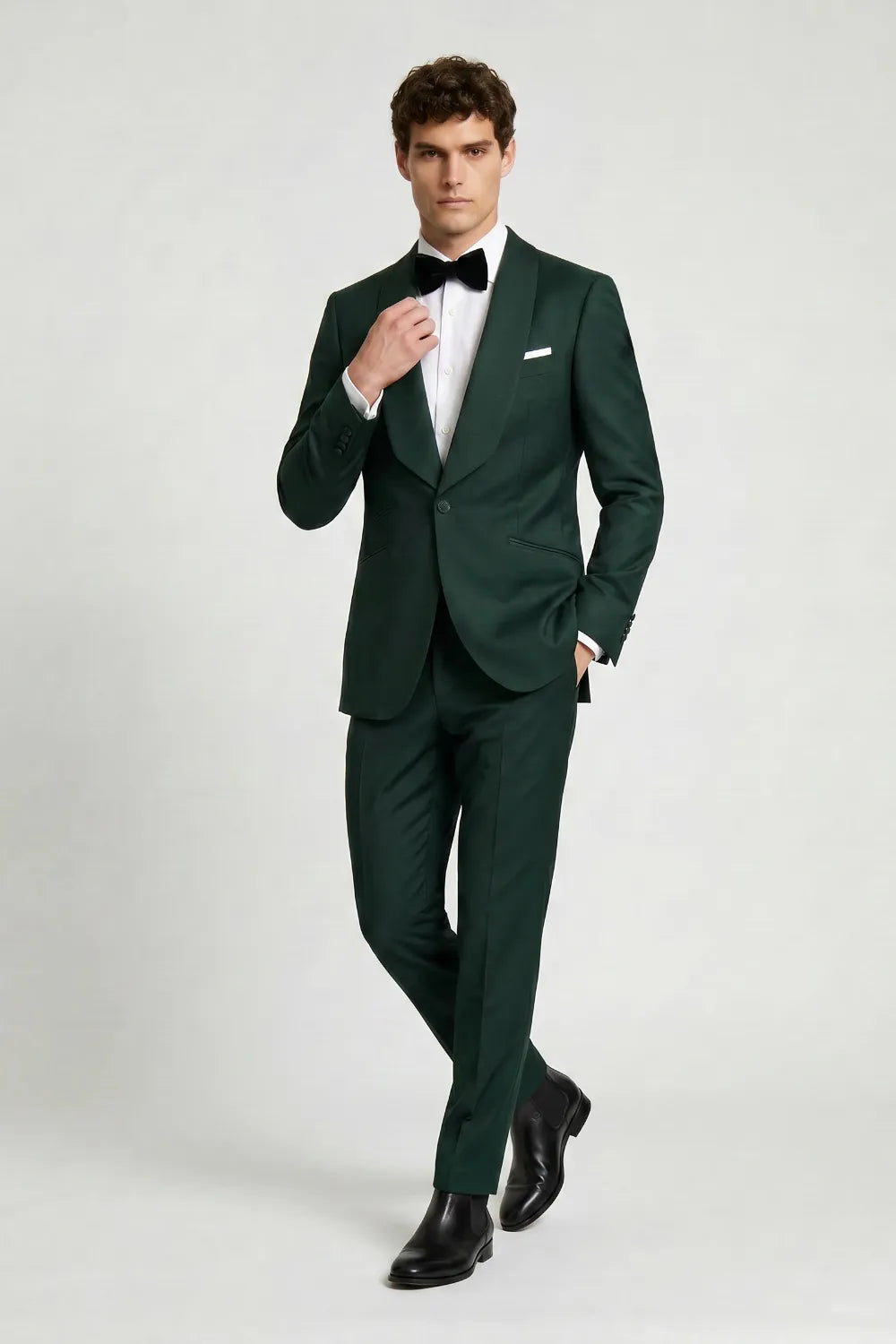 MANSSINO™ | Men's Dark Green Shawl Lapel Tuxedo Suit