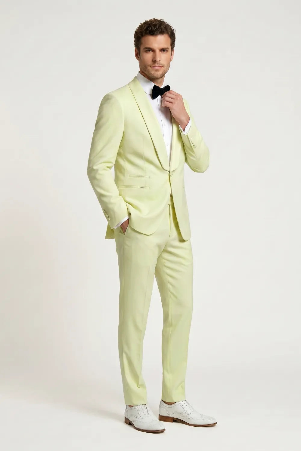 MANSSINO™ | Men's Lime Green Shawl Lapel Tuxedo Suit