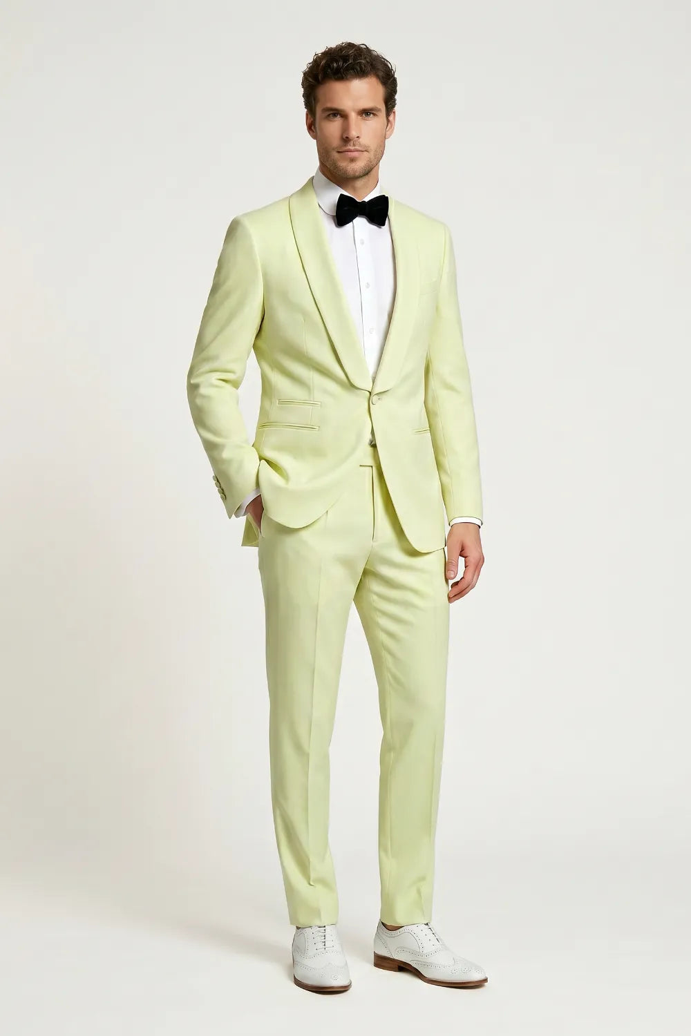 MANSSINO™ | Men's Lime Green Shawl Lapel Tuxedo Suit