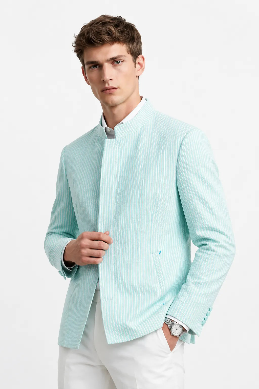 MANSSINO™ | Men's Slim Fit Seersucker 2-Piece Suit