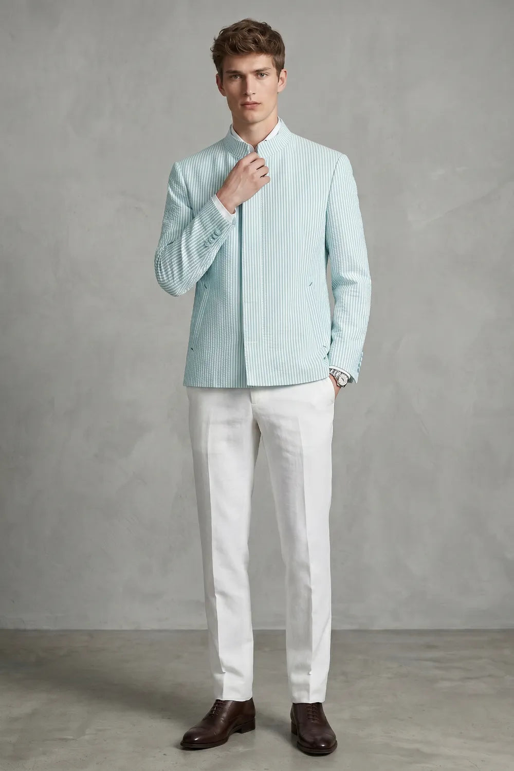 MANSSINO™ | Men's Slim Fit Seersucker 2-Piece Suit