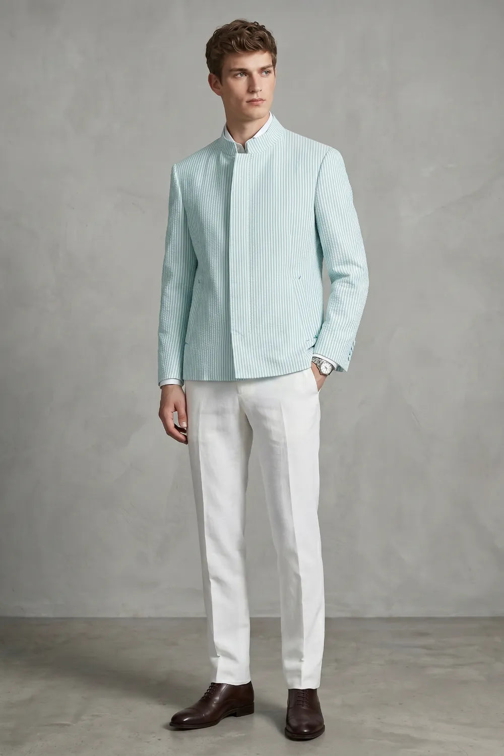 MANSSINO™ | Men's Slim Fit Seersucker 2-Piece Suit