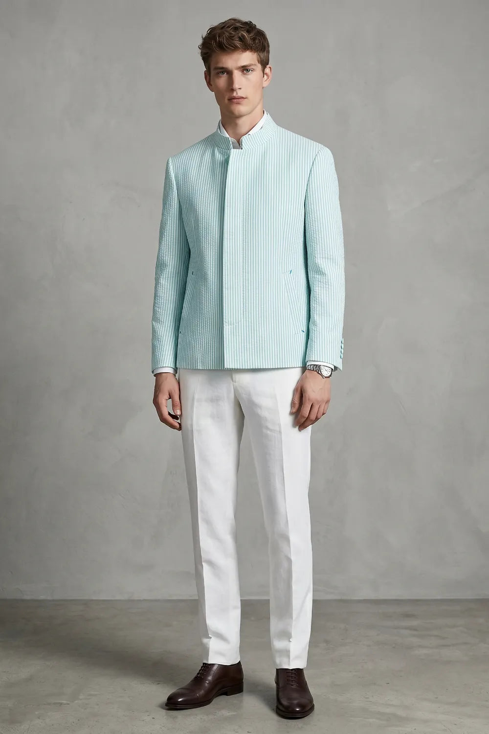 MANSSINO™ | Men's Slim Fit Seersucker 2-Piece Suit