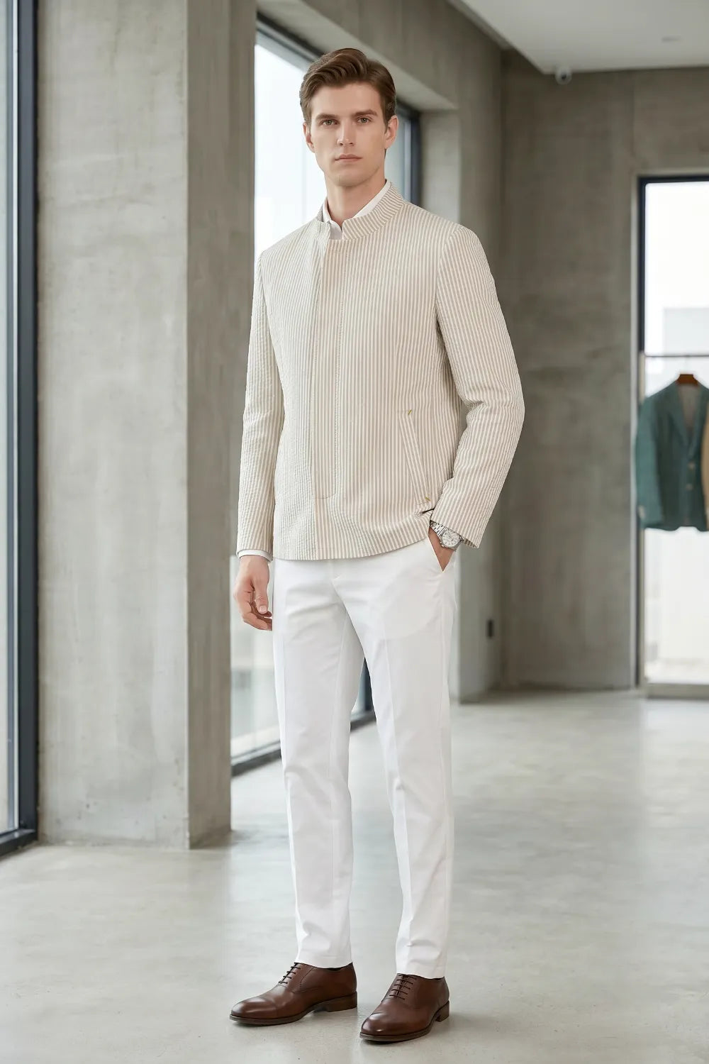MANSSINO™ | Men's Slim Fit Seersucker 2-Piece Suit