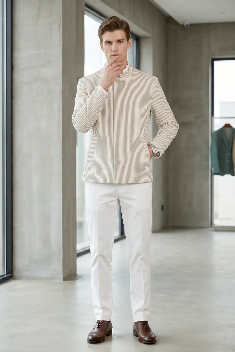 MANSSINO™ | Men's Slim Fit Seersucker 2-Piece Suit