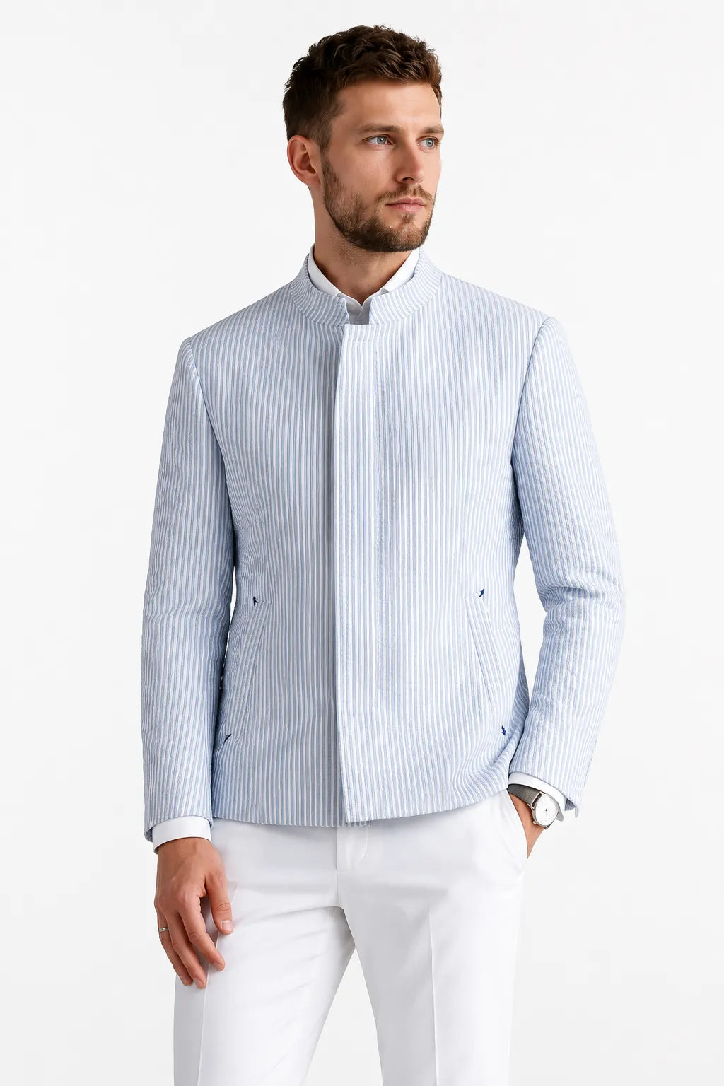 MANSSINO™ | Men's Slim Fit Seersucker 2-Piece Suit