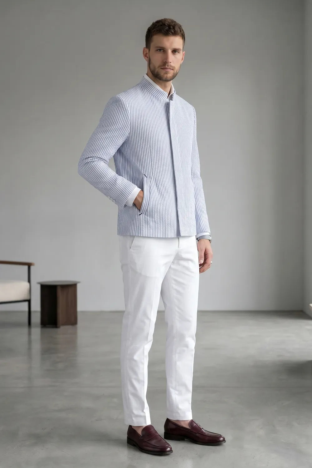 MANSSINO™ | Men's Slim Fit Seersucker 2-Piece Suit