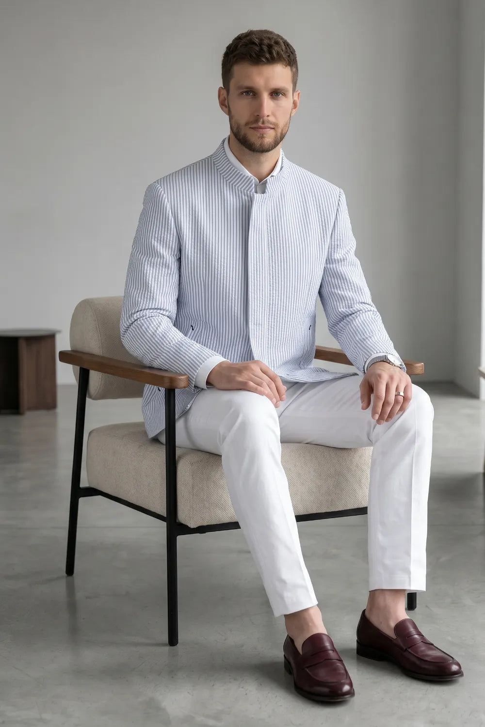 MANSSINO™ | Men's Slim Fit Seersucker 2-Piece Suit