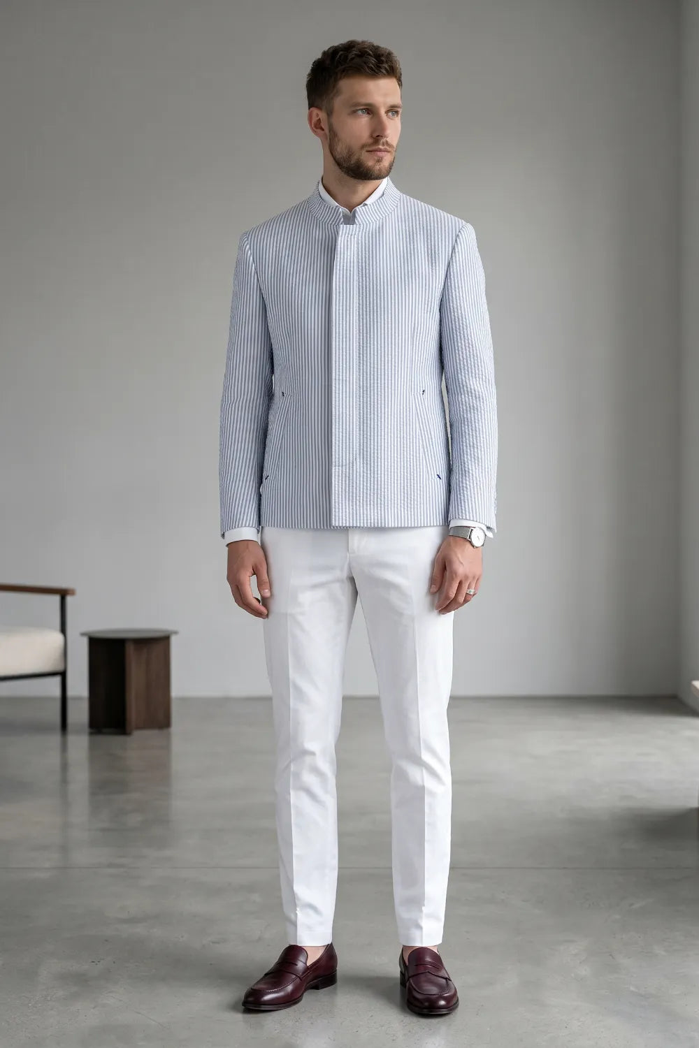 MANSSINO™ | Men's Slim Fit Seersucker 2-Piece Suit