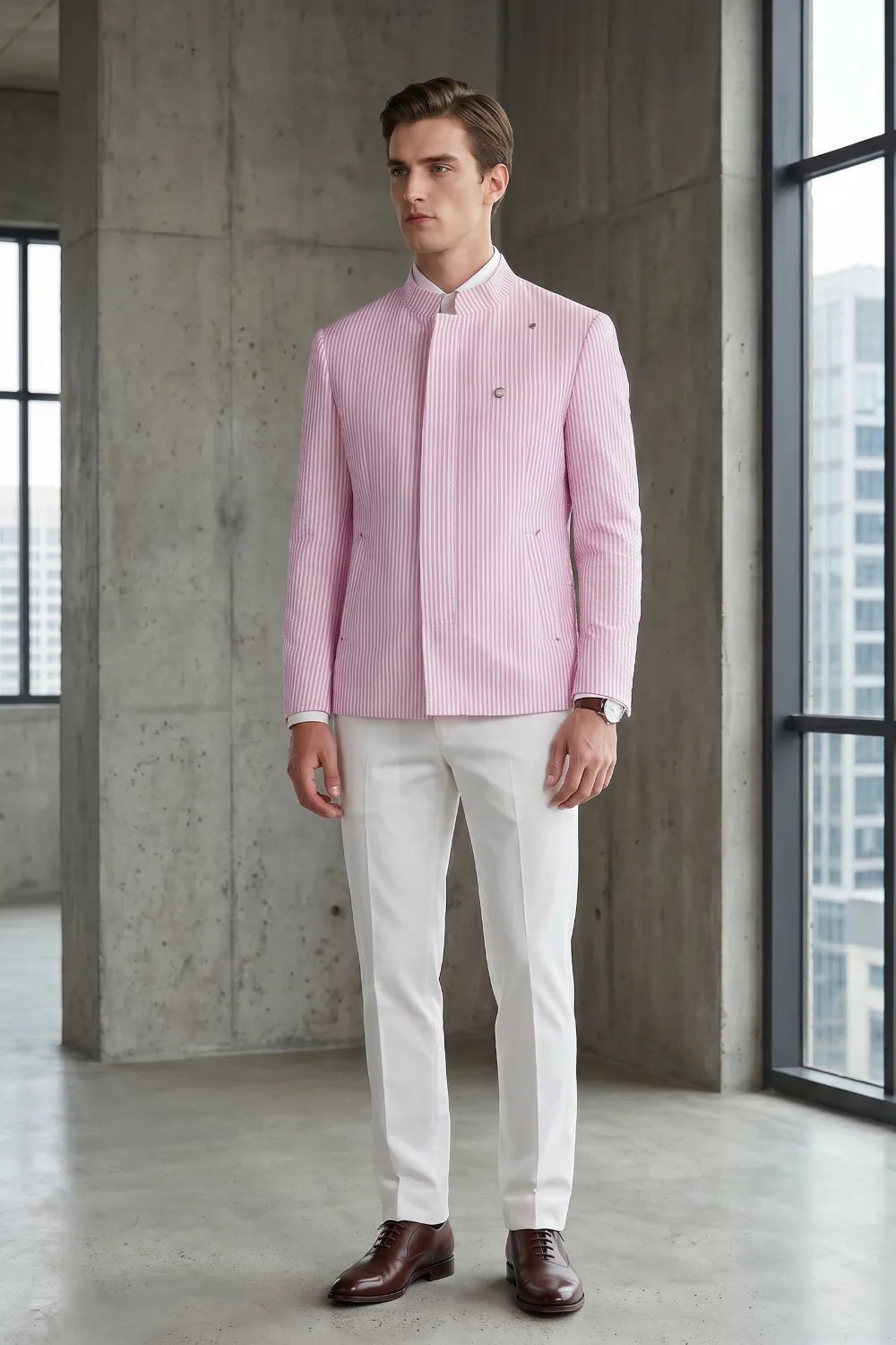 MANSSINO™ | Men's Slim Fit Seersucker 2-Piece Suit