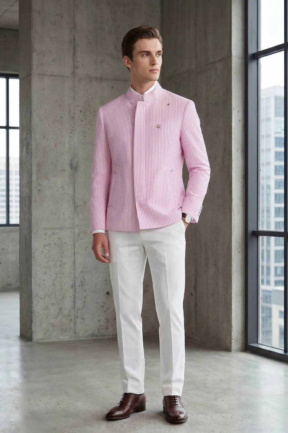 MANSSINO™ | Men's Slim Fit Seersucker 2-Piece Suit