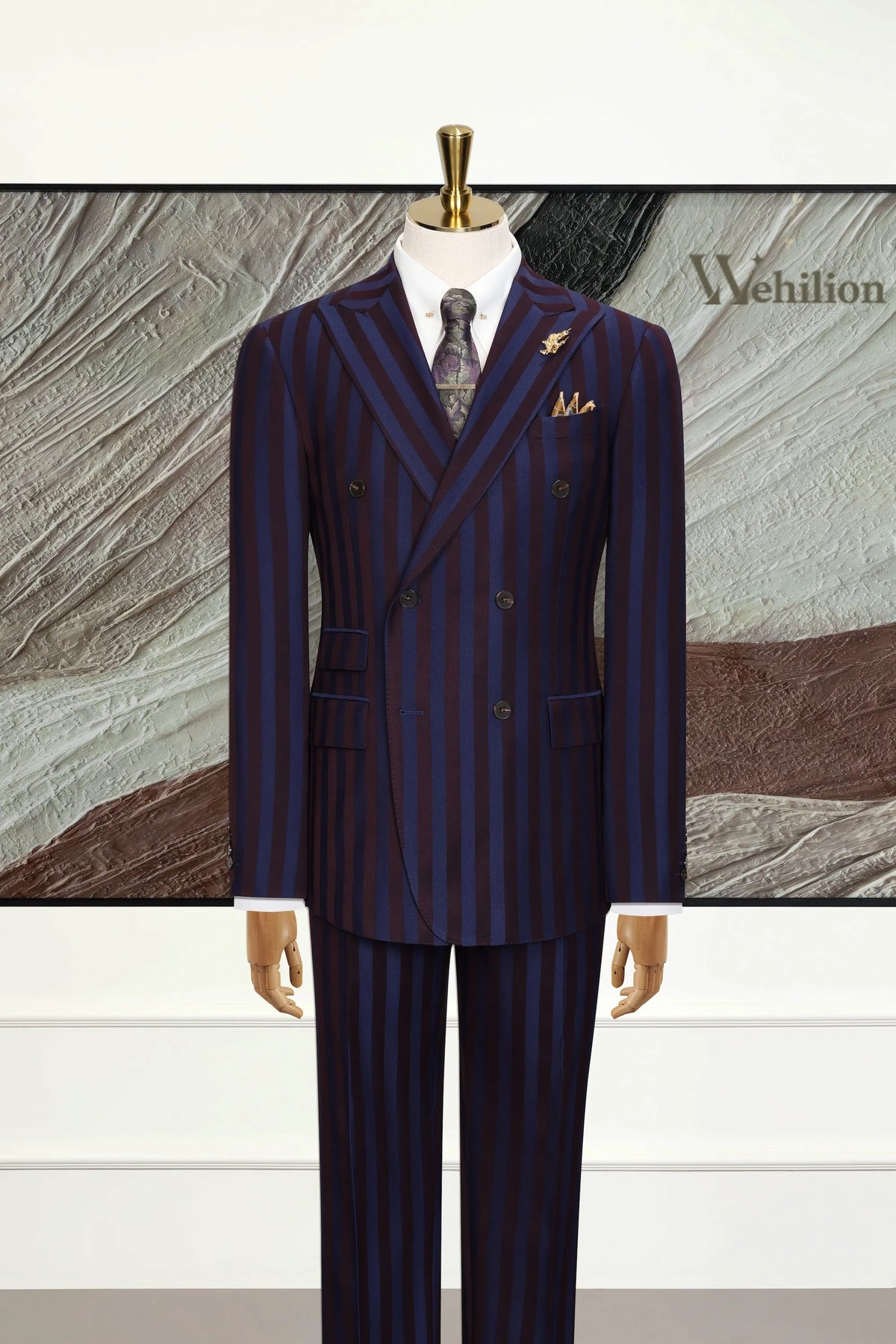 MANSSINO™ | Men's Bold Stripe Vintage 3-Piece Suits