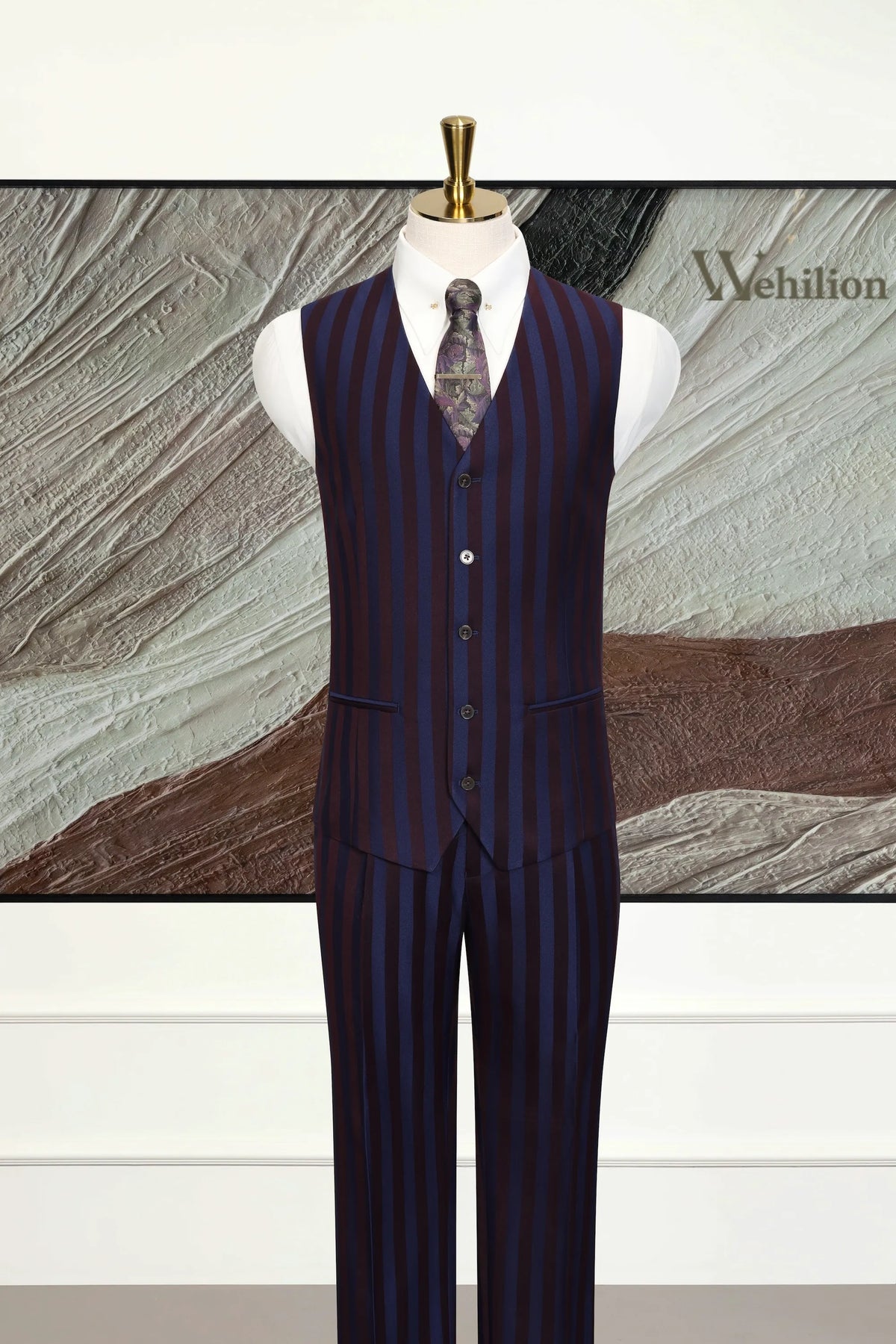 MANSSINO™ | Men's Bold Stripe Vintage 3-Piece Suits