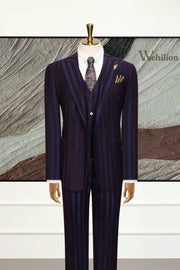 MANSSINO™ | Men's Bold Stripe Vintage 3-Piece Suits