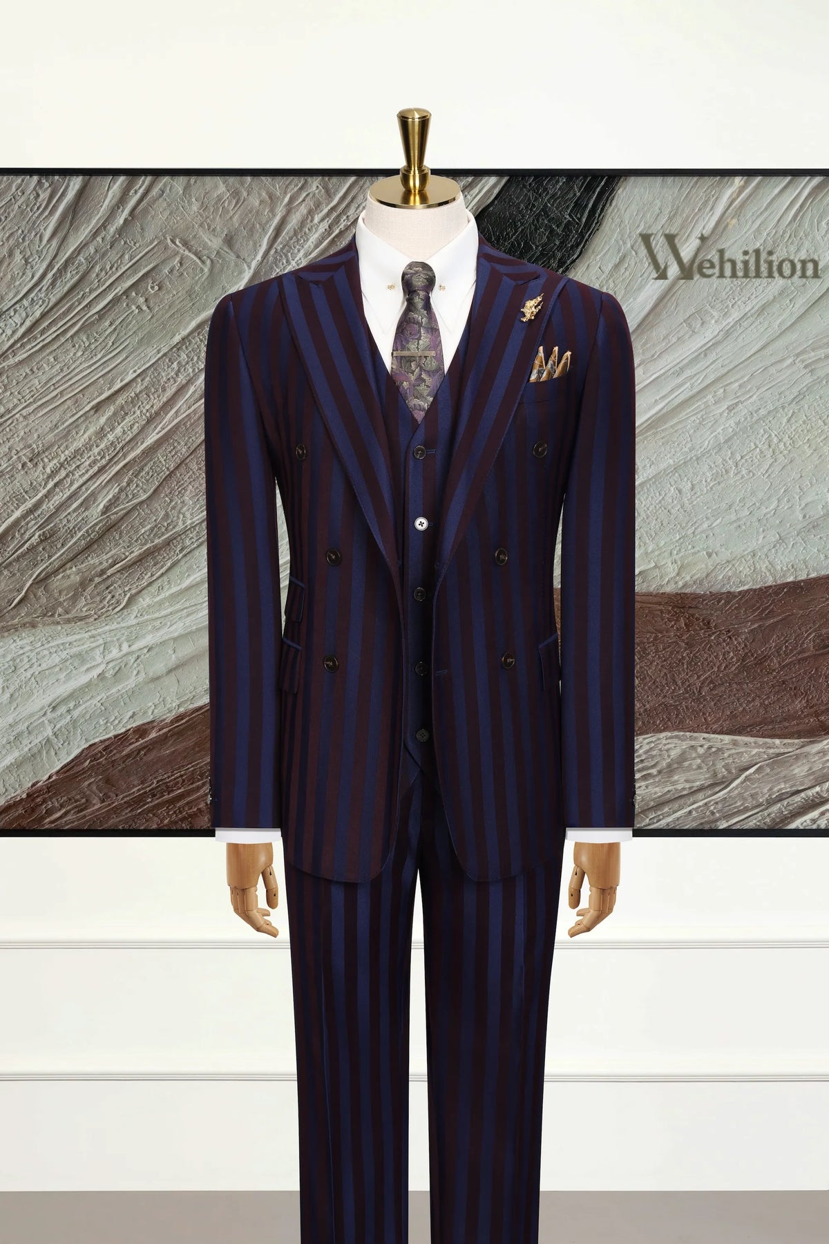 MANSSINO™ | Men's Bold Stripe Vintage 3-Piece Suits