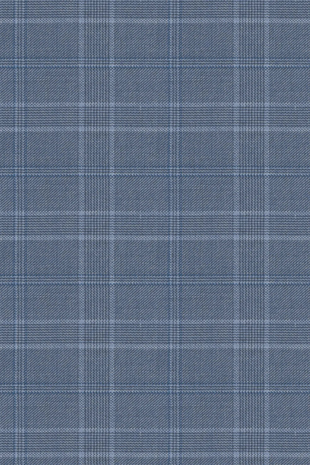 MANSSINO™ | Men's Dusty Blue Glen Plaid Single-Breasted 2-Piece Suit