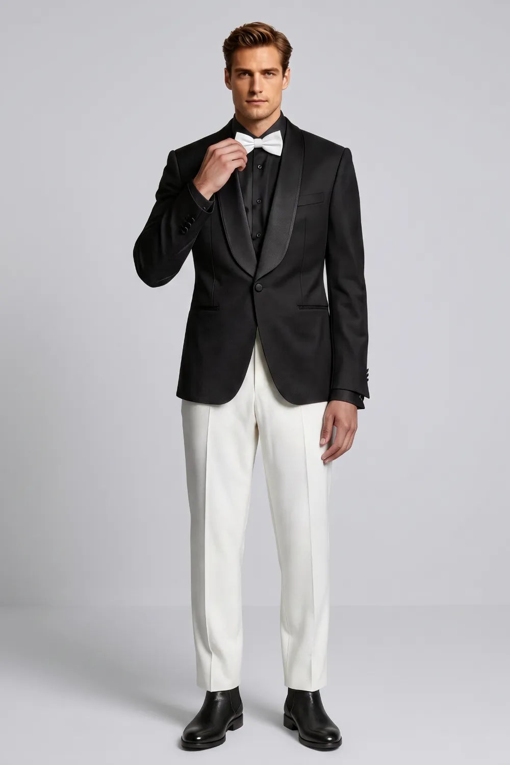 MANSSINO™ | Men's Black Shawl Lapel Tuxedo 2-Piece Suit