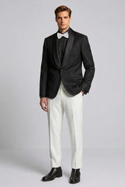 MANSSINO™ | Men's Black Shawl Lapel Tuxedo 2-Piece Suit