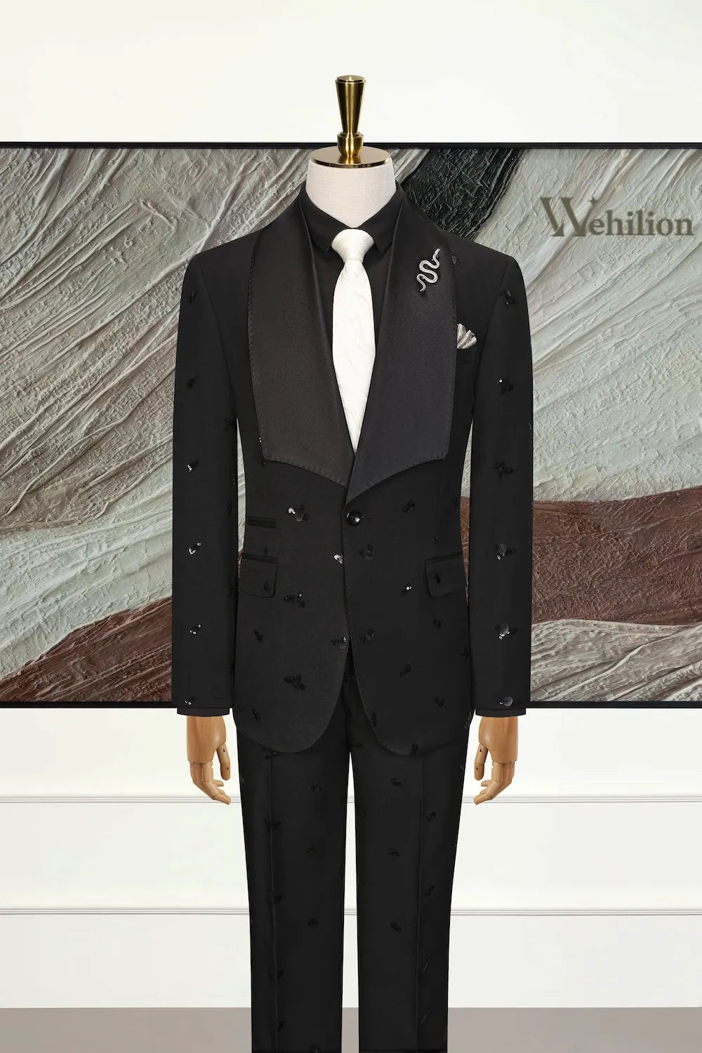 MANSSINO™ | Men's Embroidered Wide-Lapel 3-Piece Suits