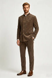MANSSINO™ | Men's Double-Breasted Corduroy 2-Piece Suit