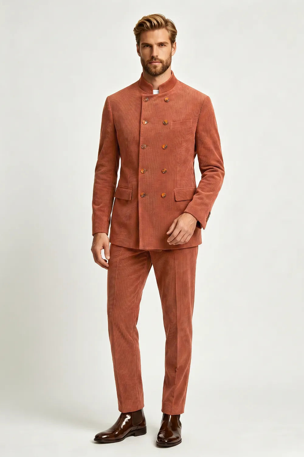 MANSSINO™ | Men's Double-Breasted Corduroy 2-Piece Suit