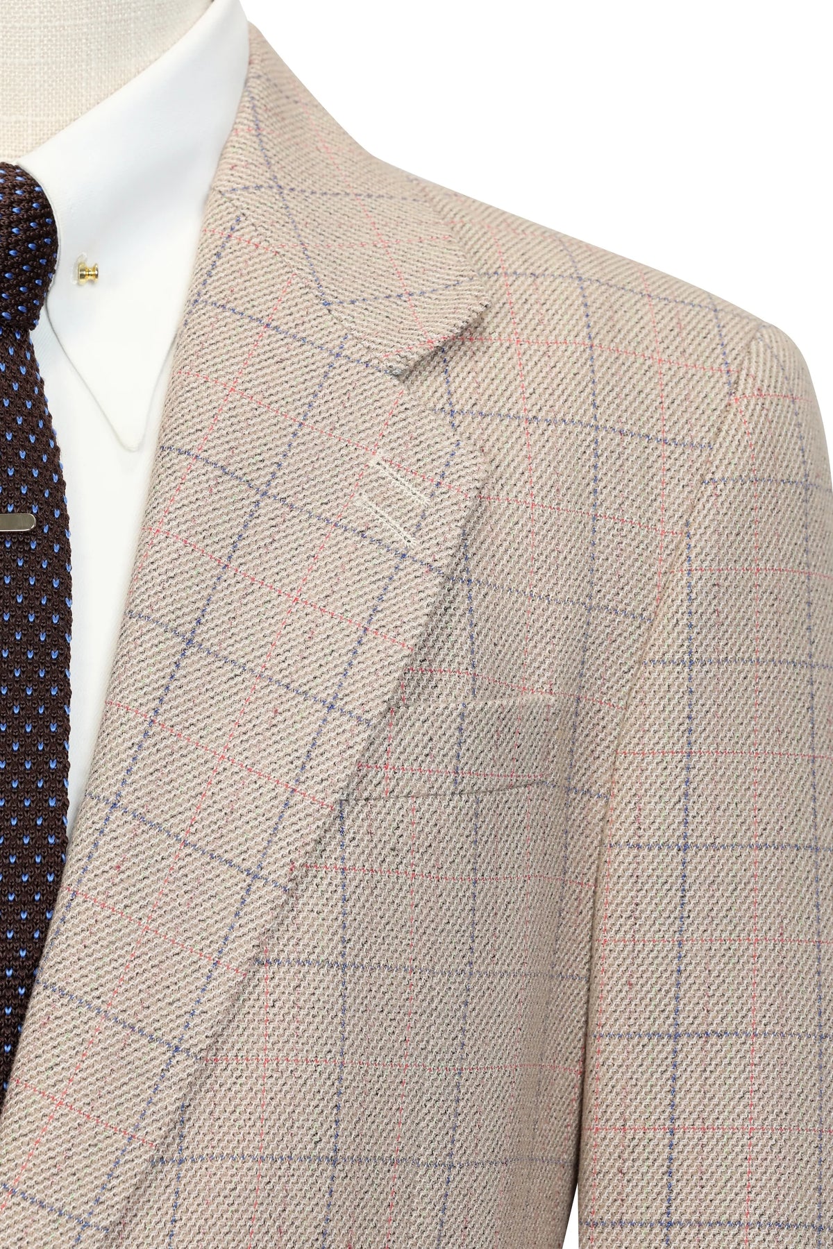 MANSSINO™ | Men's Elegant Beige Plaid 2-Piece Suit