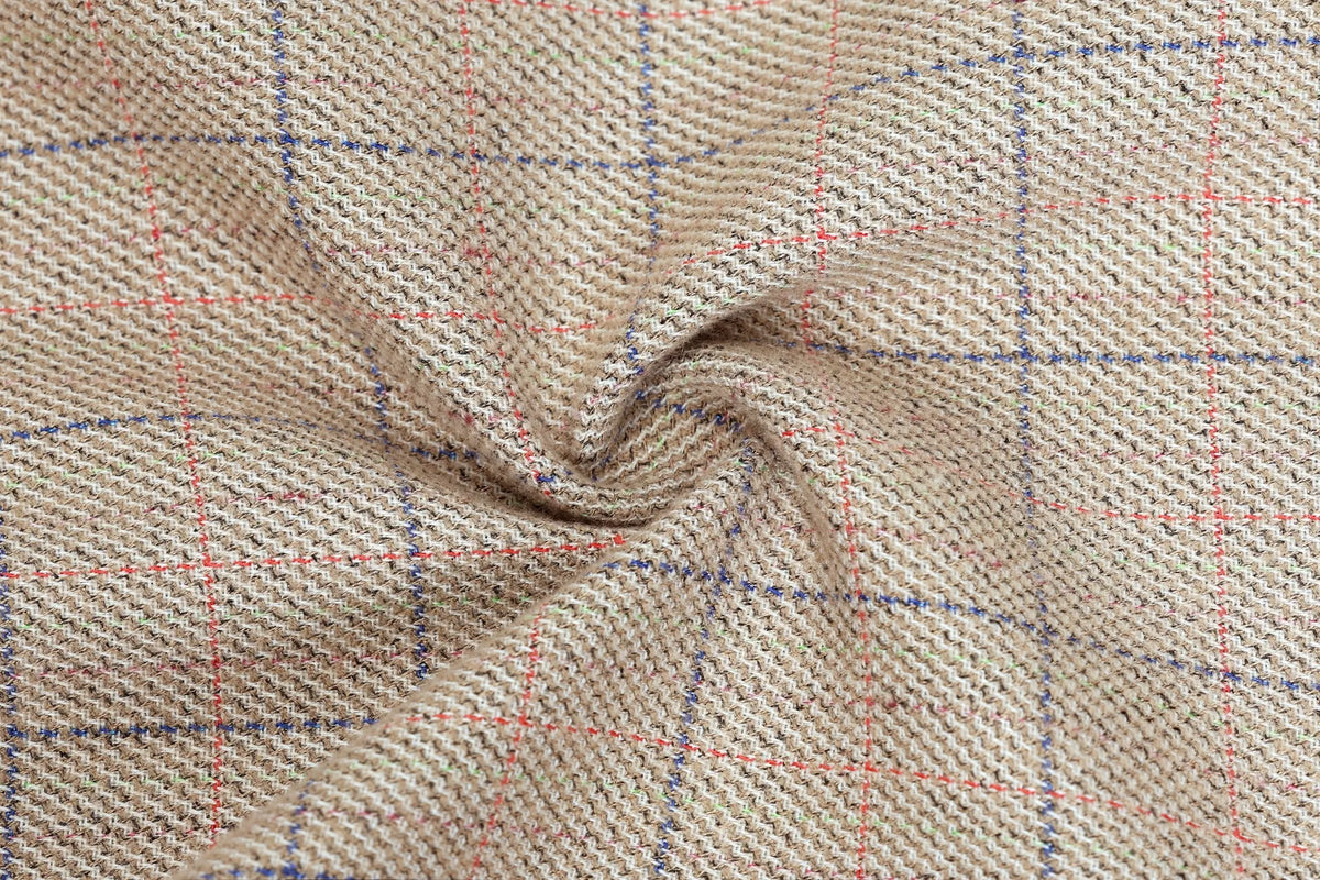 MANSSINO™ | Men's Elegant Beige Plaid 2-Piece Suit