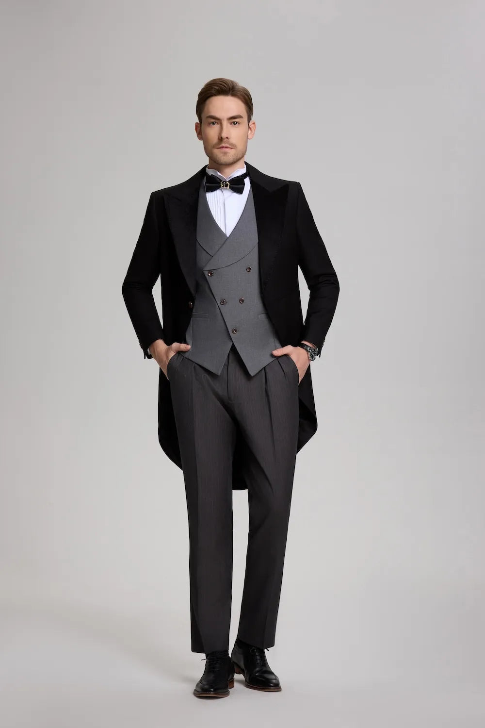 MANSSINO™ | Men's Peak Lapel Evening Tuxedo 3-Piece Suit