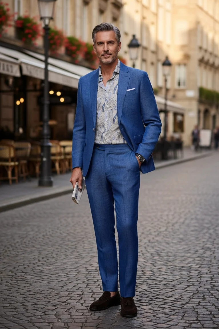 MANSSINO™ | Men's Blue Modern Breeze 2-Piece Suit