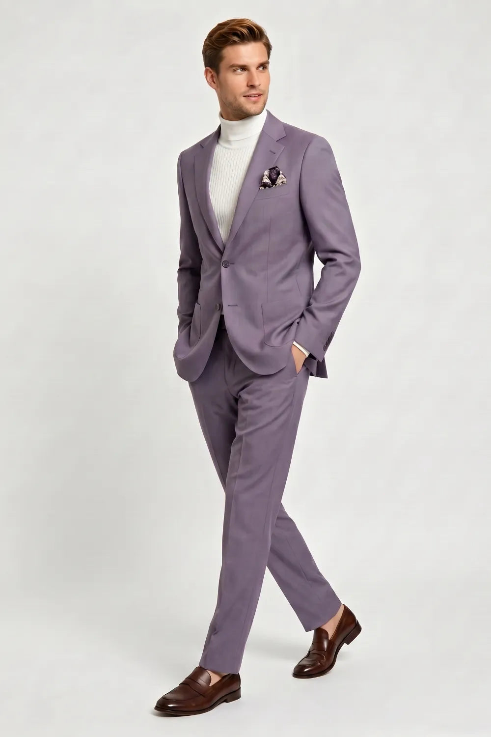 MANSSINO™ | Men's Lavender Slim Fit 2-Piece Suit