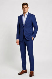 MANSSINO™ | Men's Royal Blue Slim Fit 2-Piece Suit