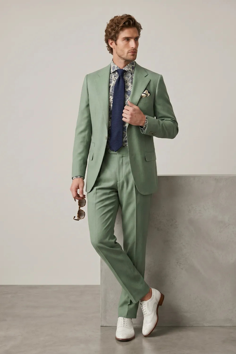 MANSSINO™ | Men's Sage Green Slim Fit 2-Piece Suit