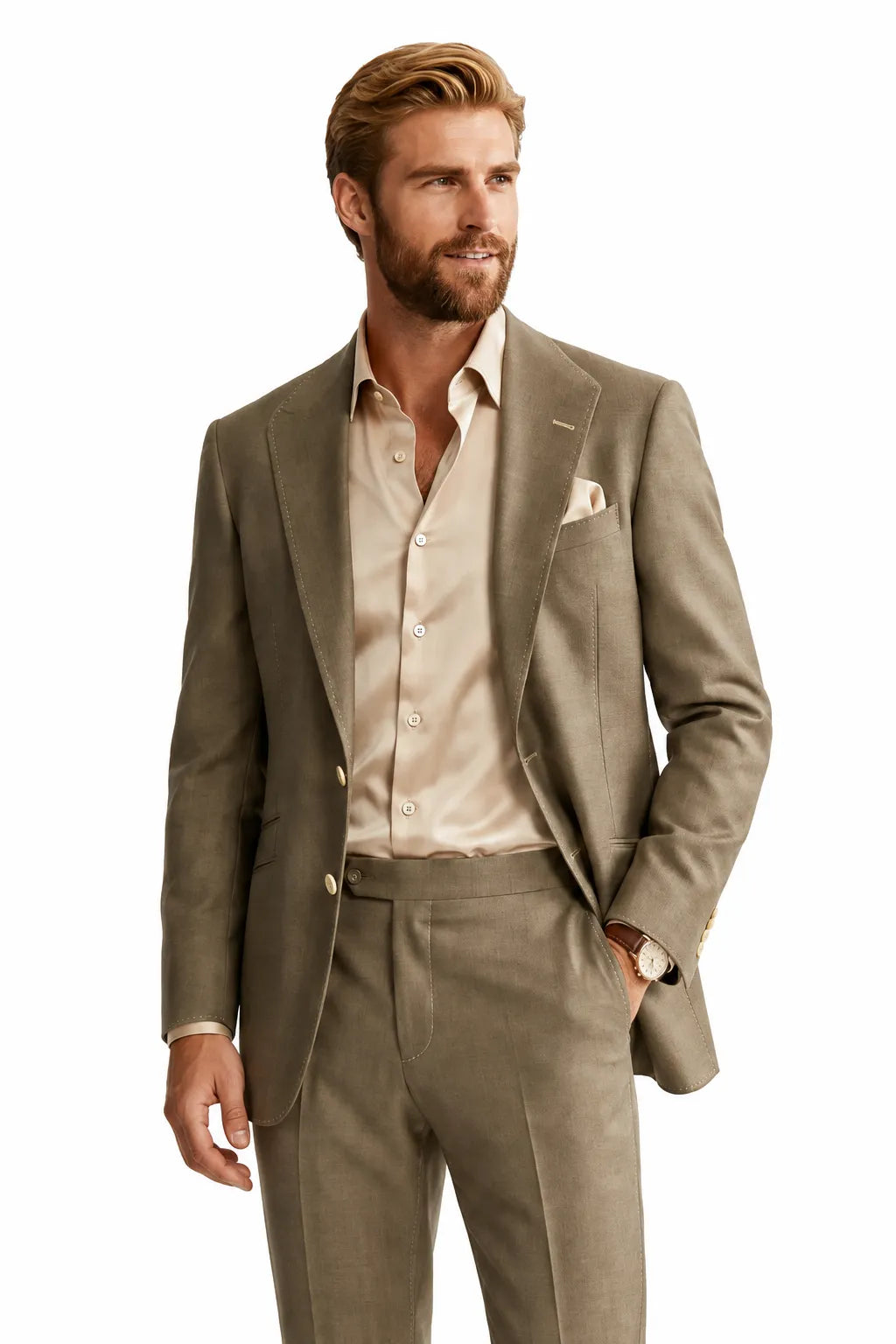 MANSSINO™ | Men's Modern Tan 2 Piece Suit