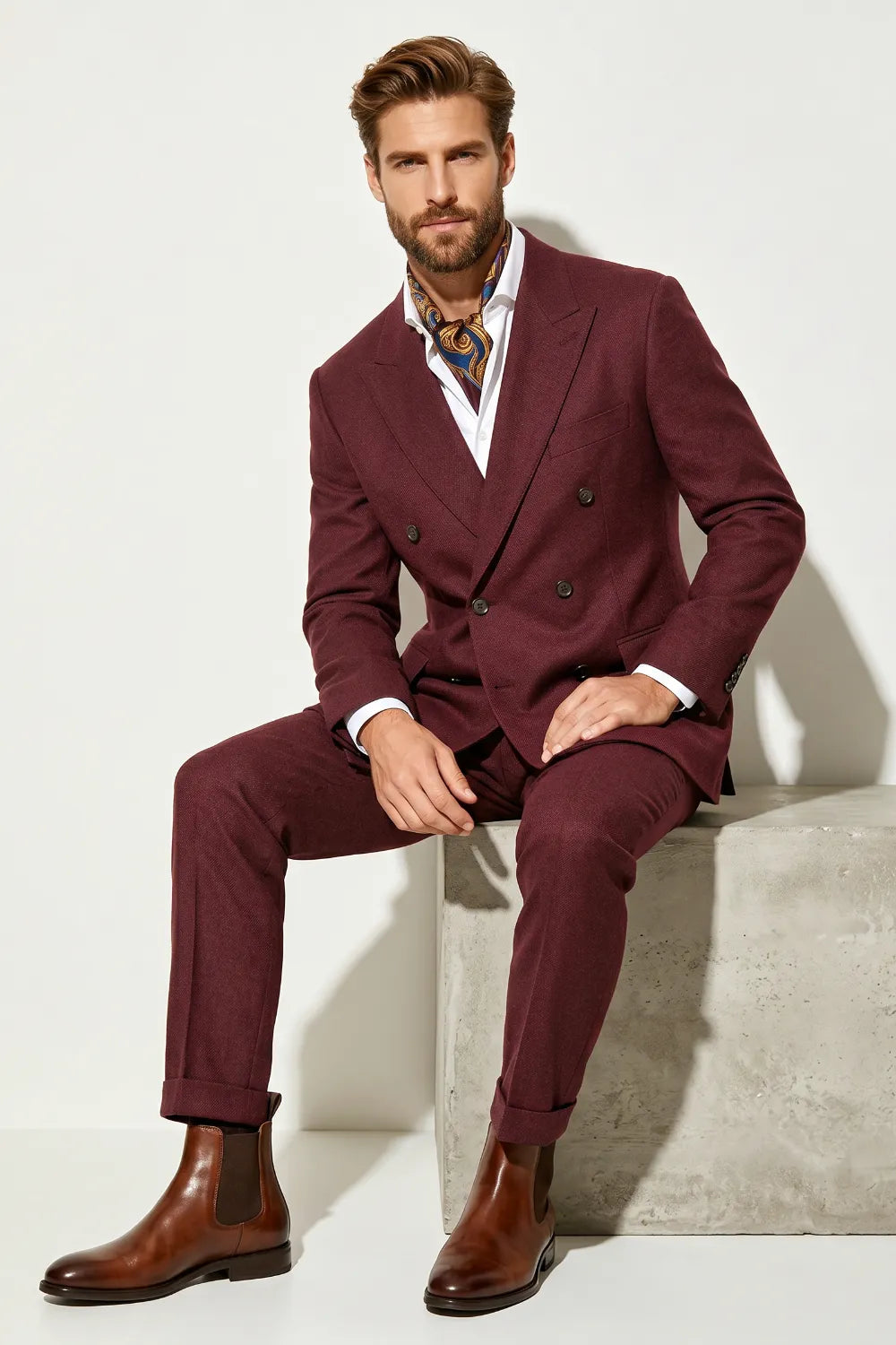 MANSSINO™ | Men's Classic Double-Breasted Two-Piece Suit