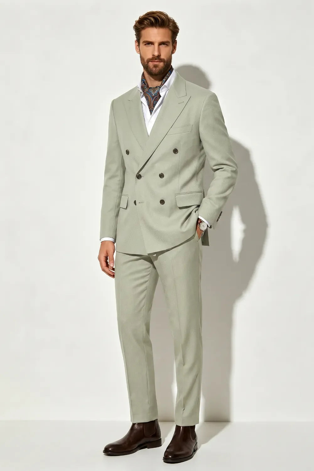 MANSSINO™ | Men's Classic Double-Breasted Two-Piece Suit