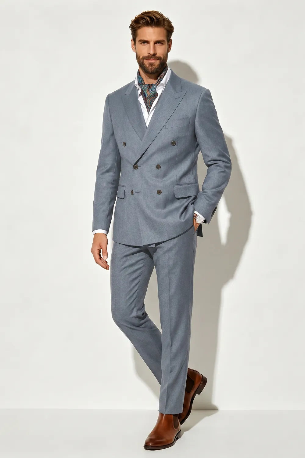 MANSSINO™ | Men's Classic Double-Breasted Two-Piece Suit