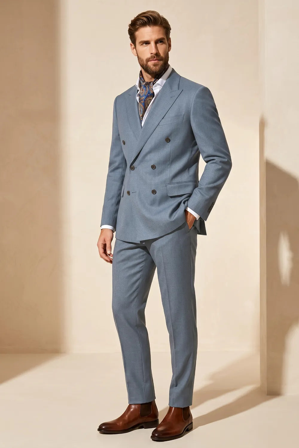 MANSSINO™ | Men's Classic Double-Breasted Two-Piece Suit