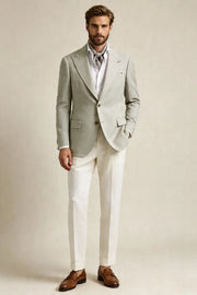 MANSSINO™ | Men's Light Sage Green Wide Peak Lapel 2 Piece Suit
