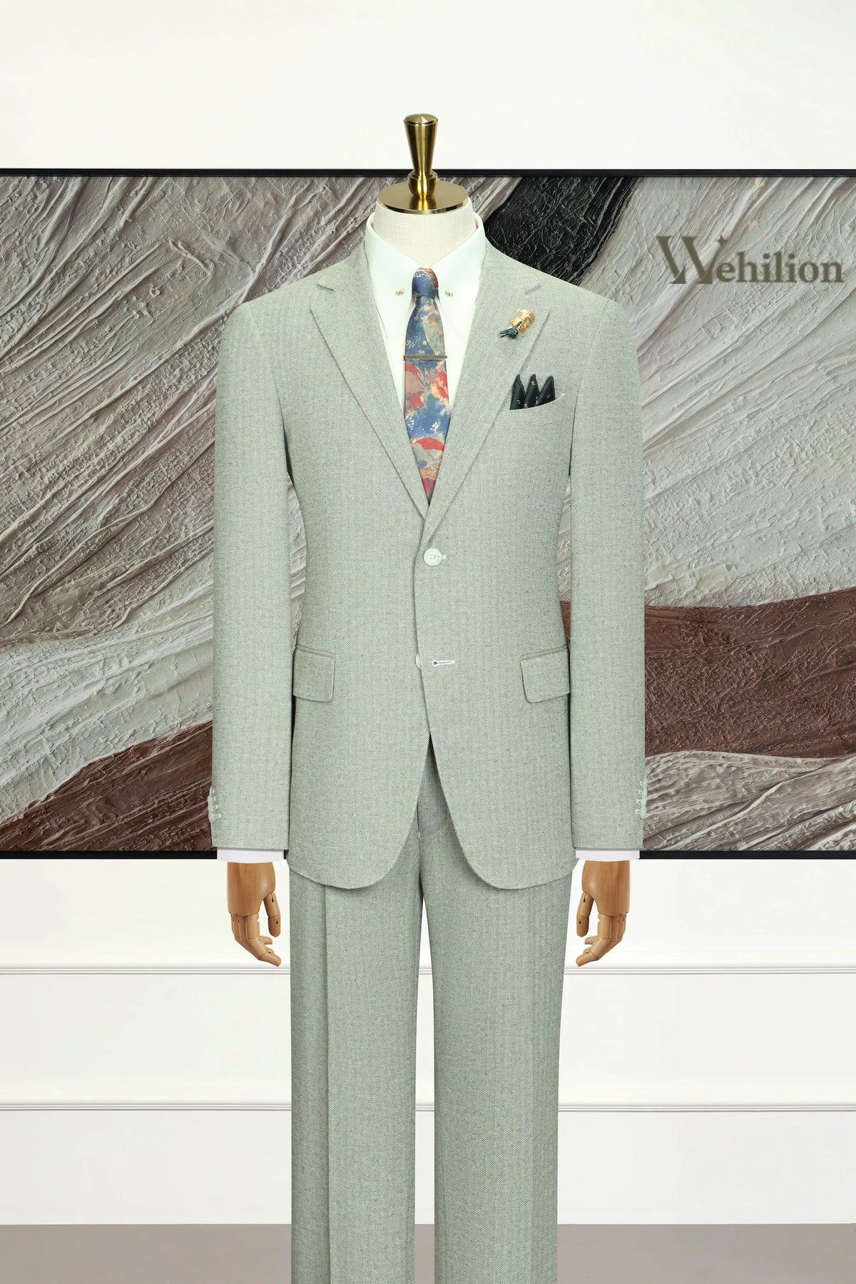 MANSSINO™ | Men's Green Summer Linen 3-Piece Suit