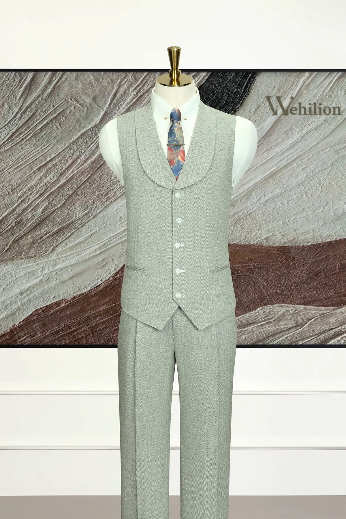 MANSSINO™ | Men's Green Summer Linen 3-Piece Suit
