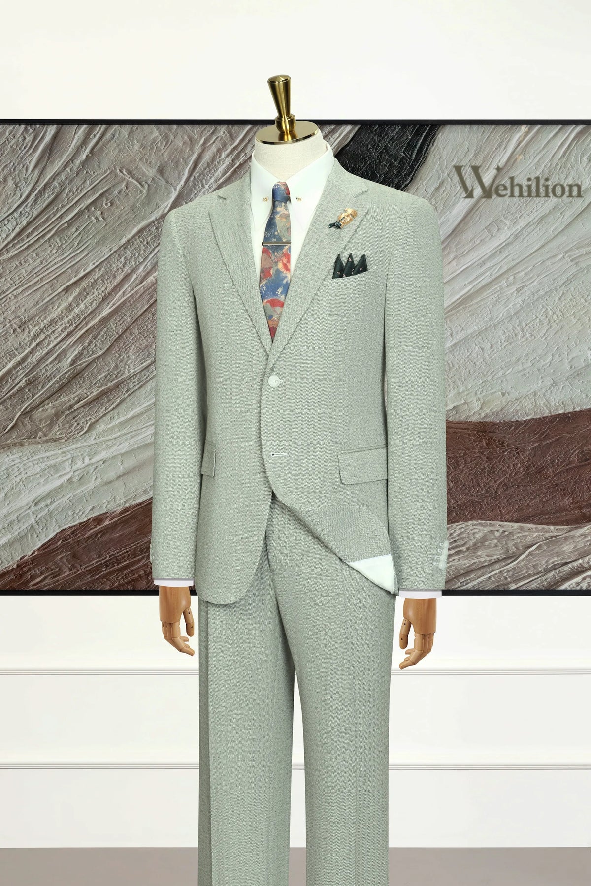 MANSSINO™ | Men's Green Summer Linen 3-Piece Suit