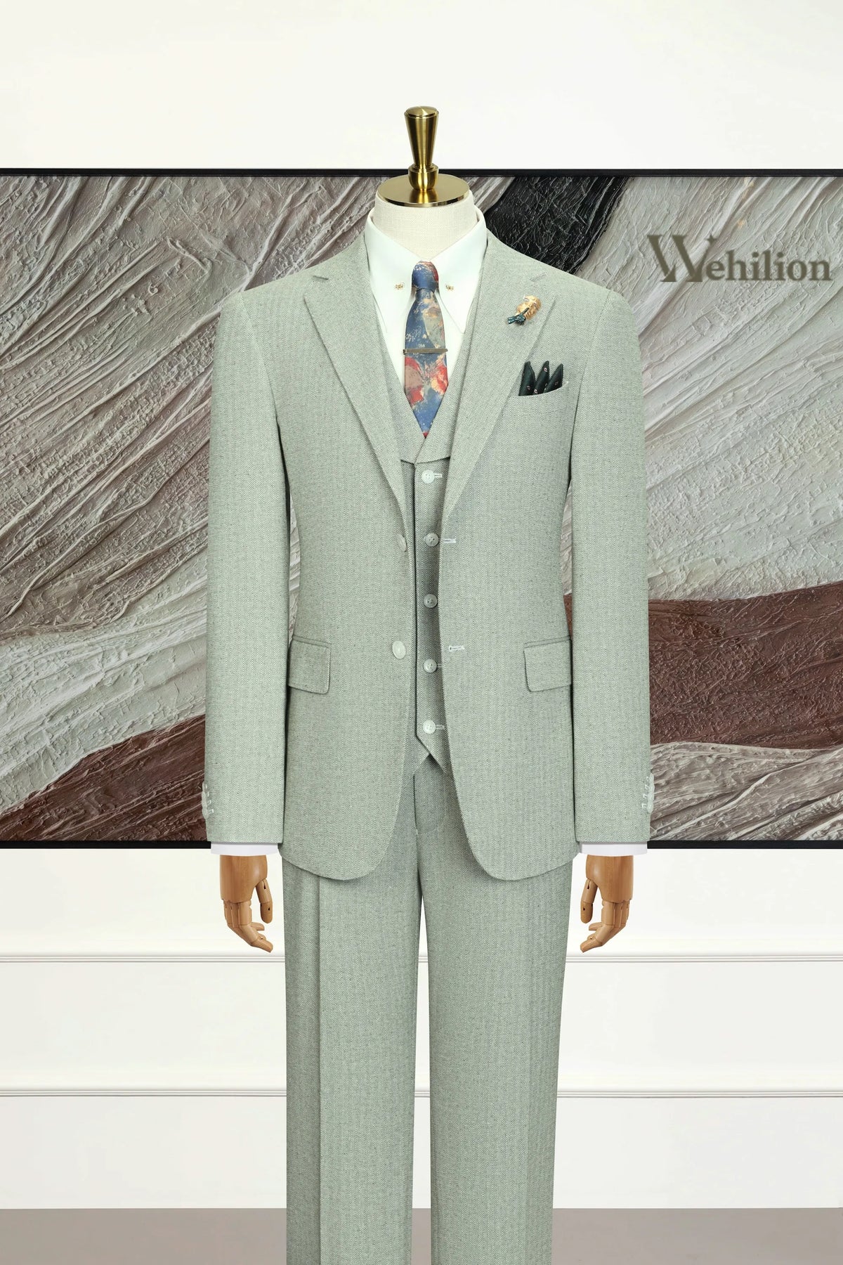 MANSSINO™ | Men's Green Summer Linen 3-Piece Suit