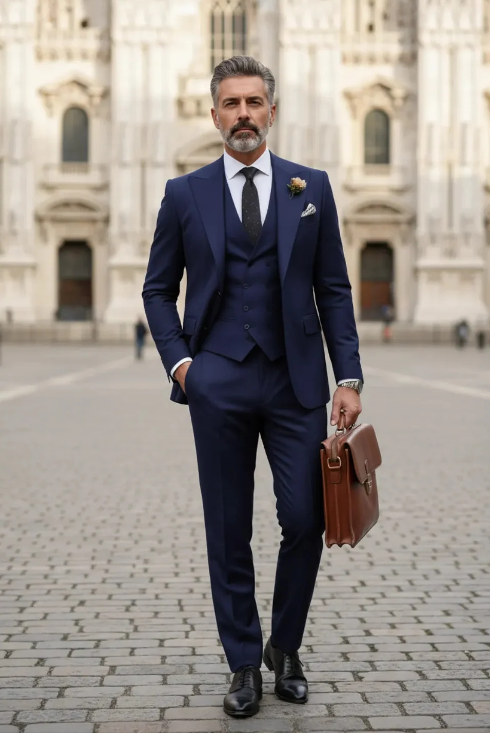 MANSSINO™ | Men's Milan Executive Peak Lapel 3-Piece Suits