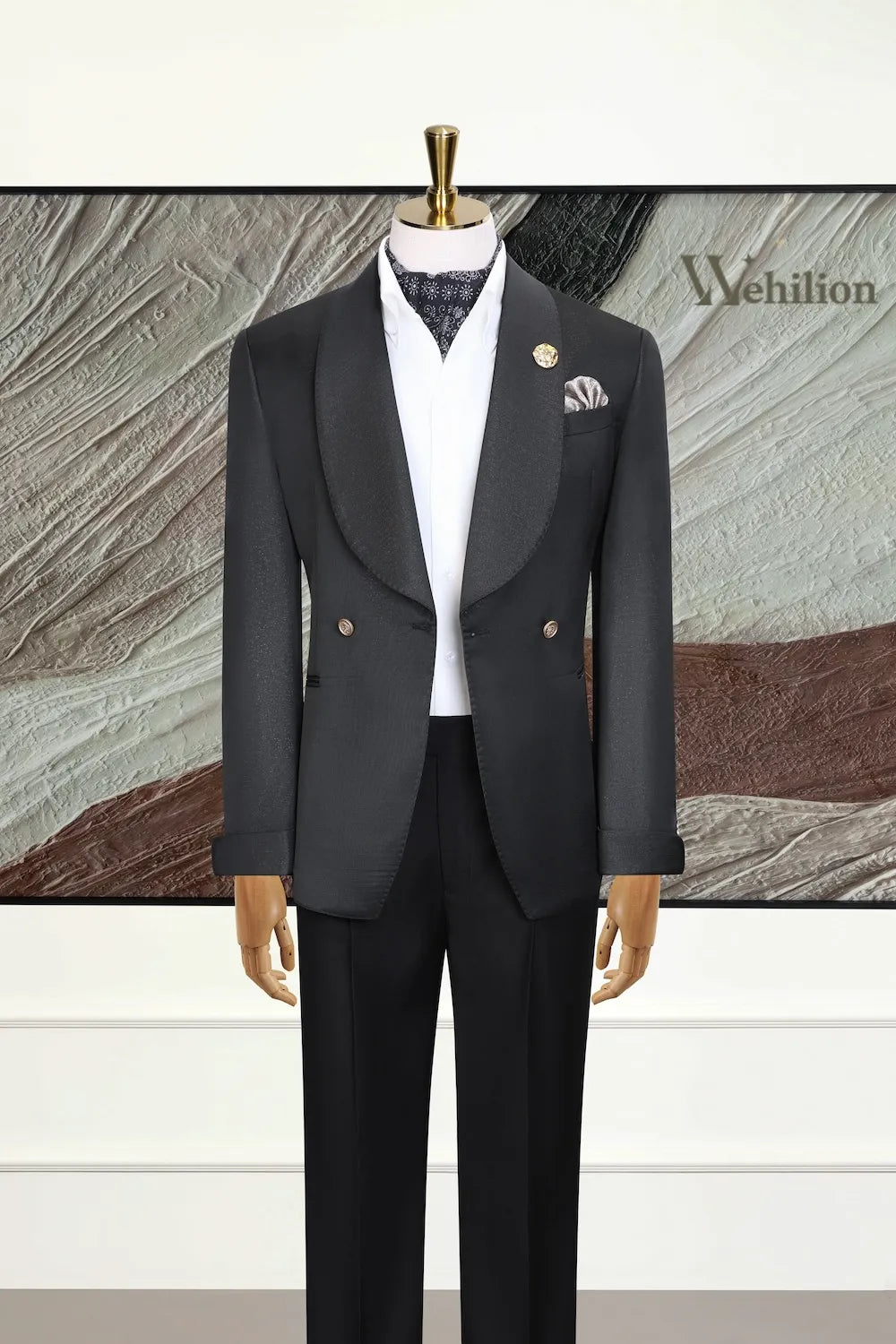 MANSSINO™ | Men's Double-Breasted Peak-Lapel Tuxedo Two-Piece Suit