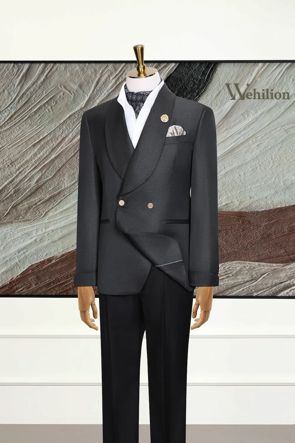 MANSSINO™ | Men's Double-Breasted Peak-Lapel Tuxedo Two-Piece Suit