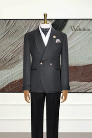 MANSSINO™ | Men's Double-Breasted Peak-Lapel Tuxedo Two-Piece Suit