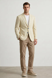 MANSSINO™ | Men's Cream Linen Blend 2-Piece Suit