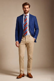 MANSSINO™ | Men's Royal Blue Notch Lapel Tailored Fit 2 Piece Suit