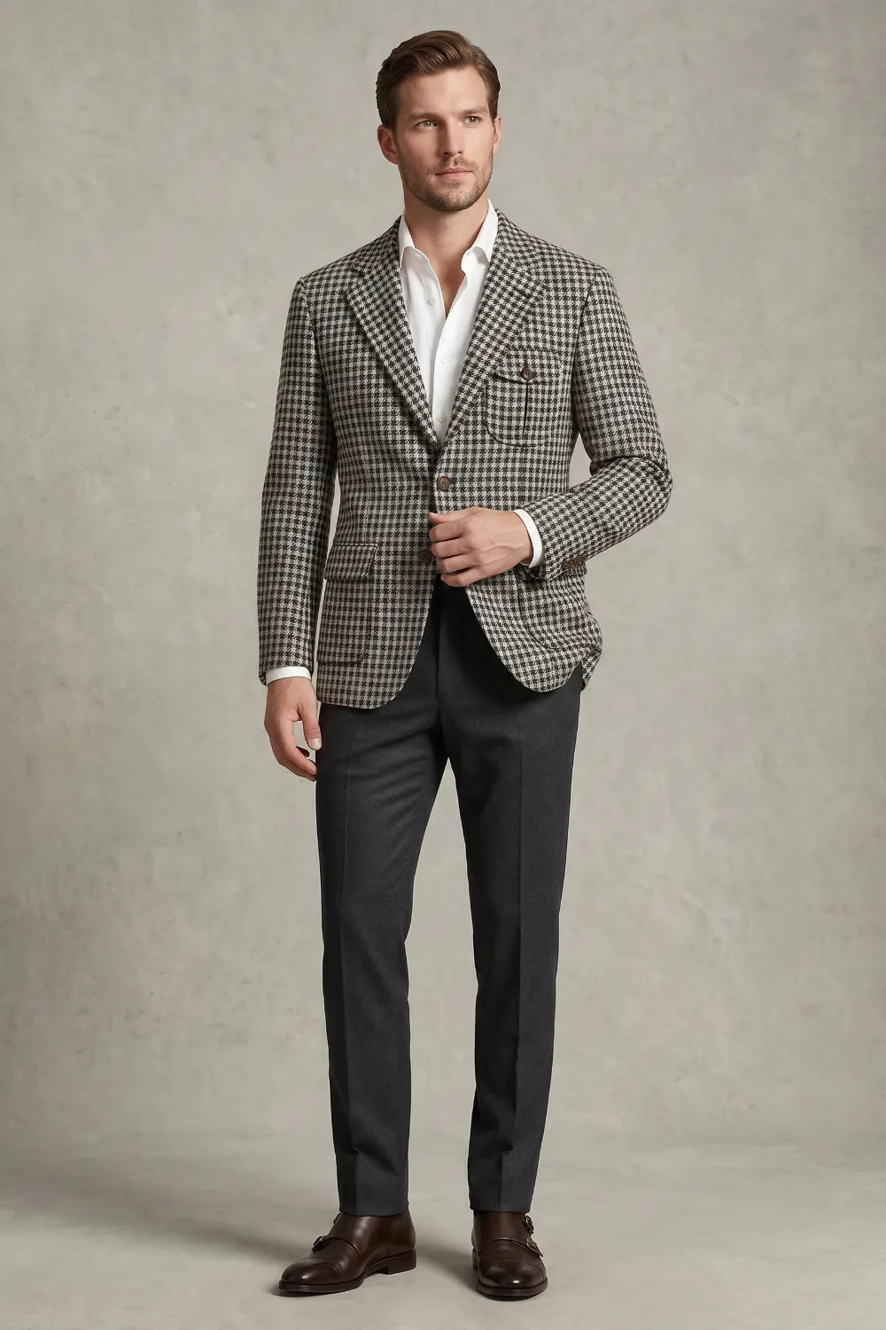 MANSSINO™ | Men's Tailored Houndstooth 2-Piece Suit