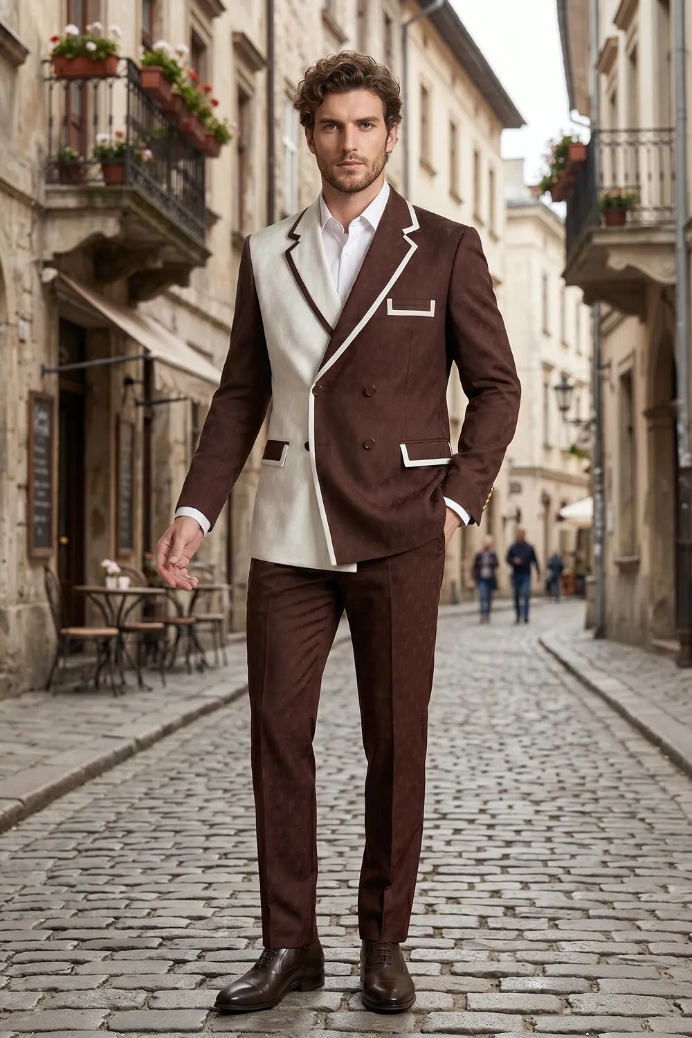 MANSSINO™ | Contrast Double-Breasted Suit